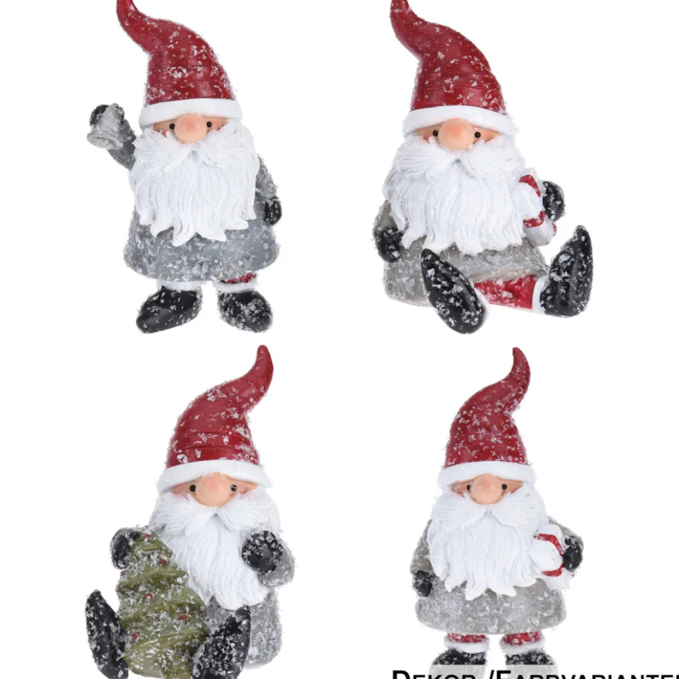 Dekofigur Weihnachtsmann 12 cm beflockt in verschiedenen Ausführungen