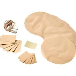 Deko-Set für 6 Einmachgläser 24-tlg. Kraftpapier