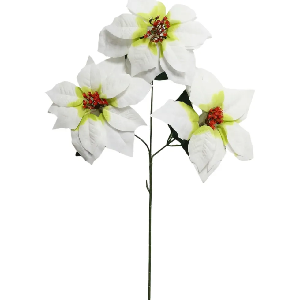 Deko-Weihnachtsstern mit 3 Blüten 57 cm - sortiert