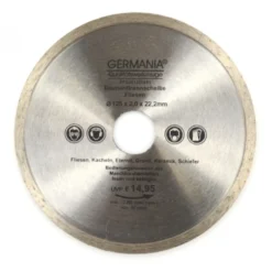 Diamanttrennscheibe 125x2,0x22,2mm Fliesen Kacheln Schiefer Eternit Trennscheibe
