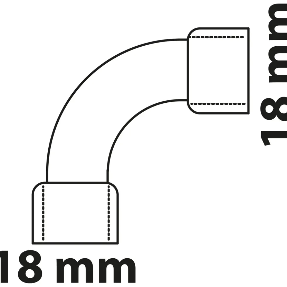 Doppel-Bogenmuffe 90° Kupfer-Lötfitting 18 mm - Nr. 5002a