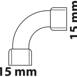 Doppel-Bogenmuffe 90° Kupfer-Lötfitting 15 mm - Nr. 5002a