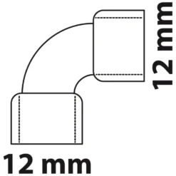 Doppel-Bogenmuffe 90° Kupfer-Lötfitting 12 mm - Nr. 5002a