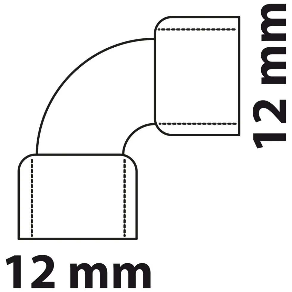 Doppel-Bogenmuffe 90° Kupfer-Lötfitting 12 mm - Nr. 5002a
