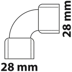 Doppel-Bogenmuffe 90° Kupfer-Lötfitting 28 mm - Nr. 5002a