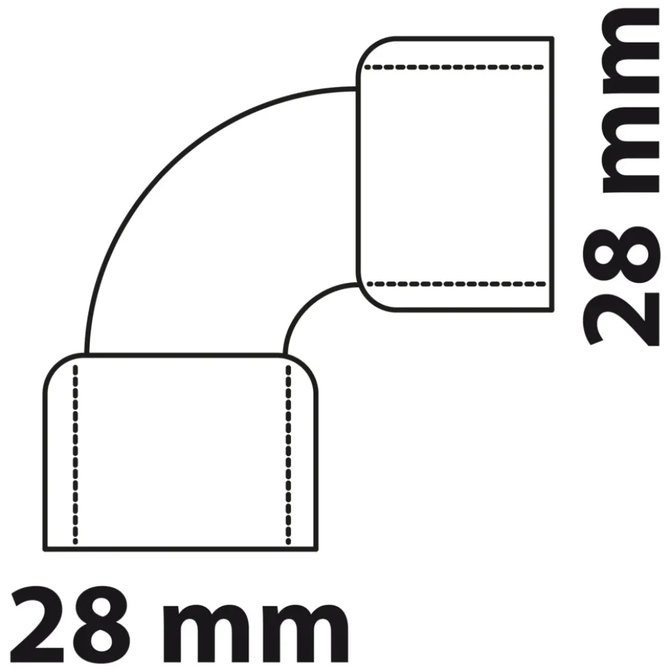 Doppel-Bogenmuffe 90° Kupfer-Lötfitting 28 mm - Nr. 5002a