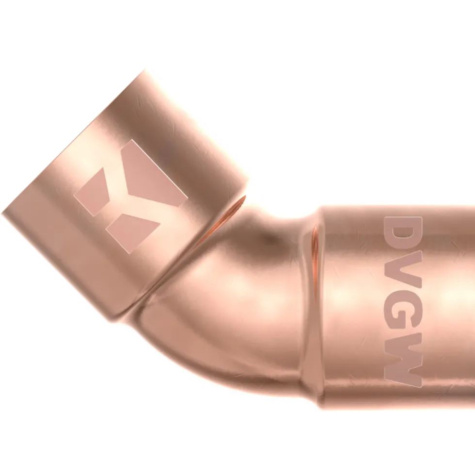 Doppel-Bogenmuffe 45° Kupfer-Lötfitting 15 mm - Nr. 5041