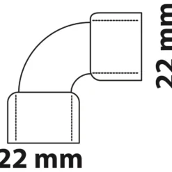 Doppel-Bogenmuffe 90° Kupfer-Lötfitting 22 mm - Nr. 5002a