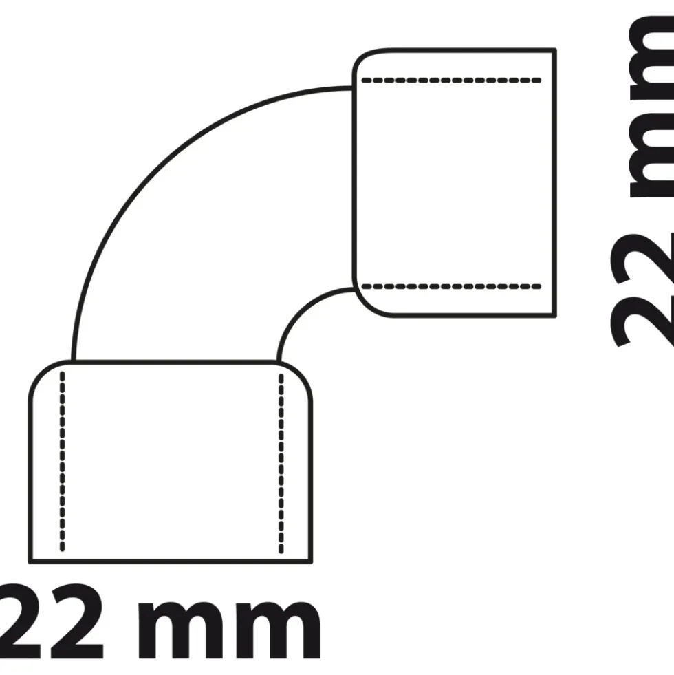 Doppel-Bogenmuffe 90° Kupfer-Lötfitting 22 mm - Nr. 5002a