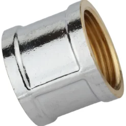 Doppelmuffe aus Messing verchromt mit 3/4" Innengewinde