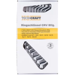 Doppel-Ringschlüssel gekröpft 8-teilig aus CrV-Stahl