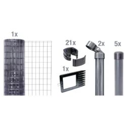 Drahtzaun-Set Fix-Clip Pro® anthrazit 10 m x 153 cm