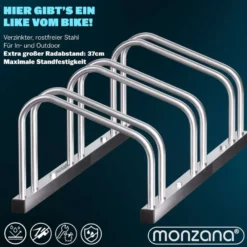 Dreifach-Fahrradständer Boden- und Wandmontage, Metall