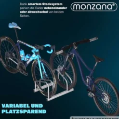 Dreifach-Fahrradständer Boden- und Wandmontage, Metall