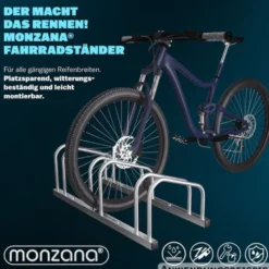 Dreifach-Fahrradständer Boden- und Wandmontage, Metall