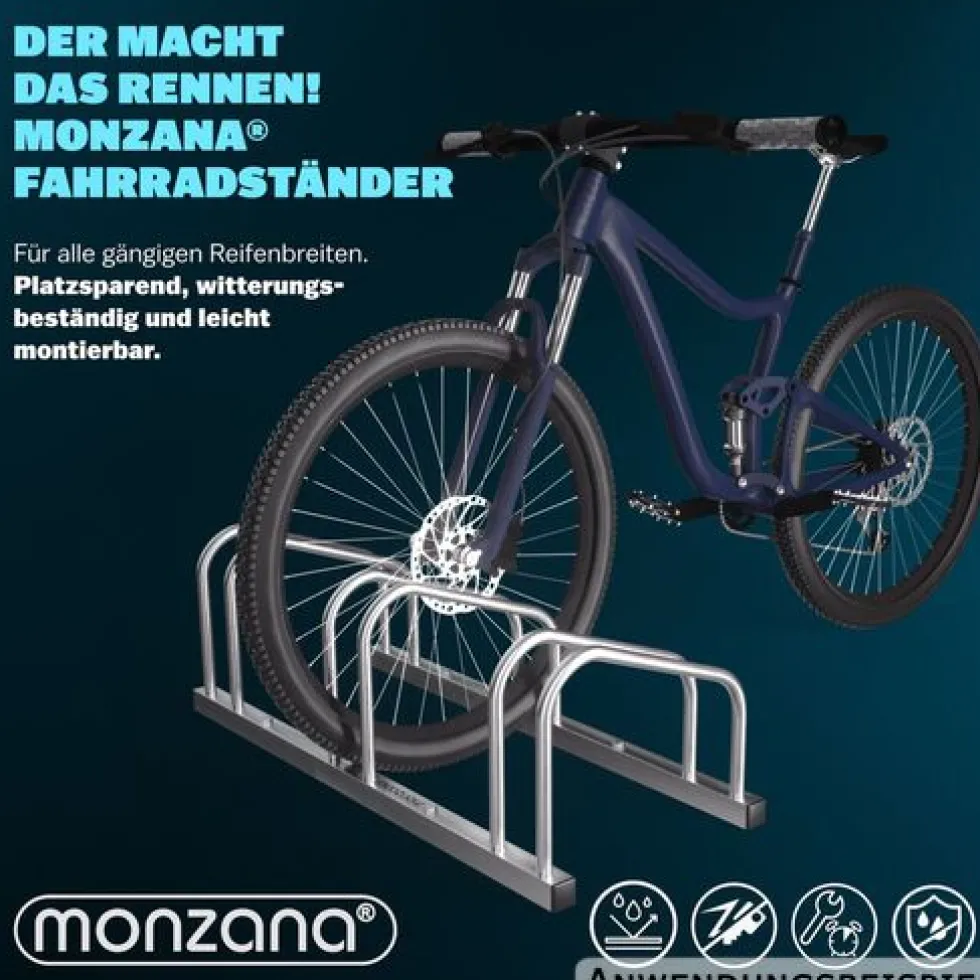 Dreifach-Fahrradständer Boden- und Wandmontage, Metall