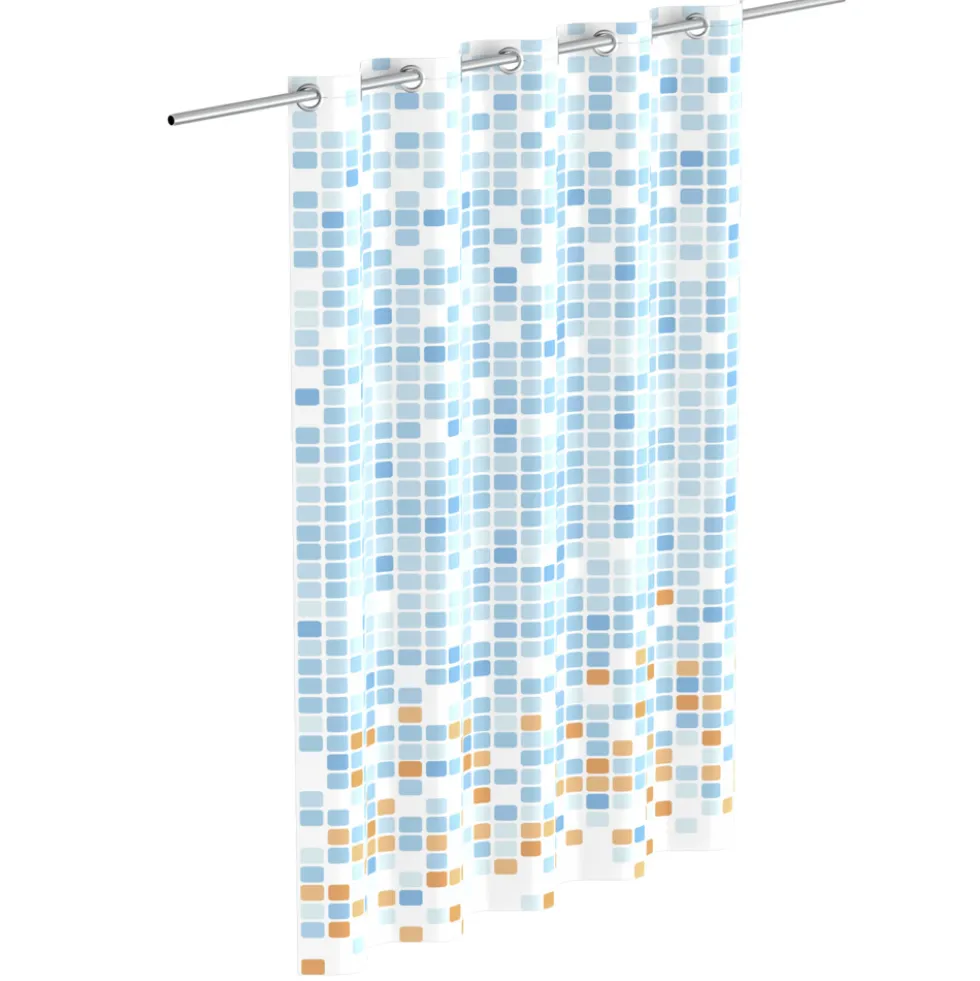 Duschvorhang Mosaik Blau/Orange