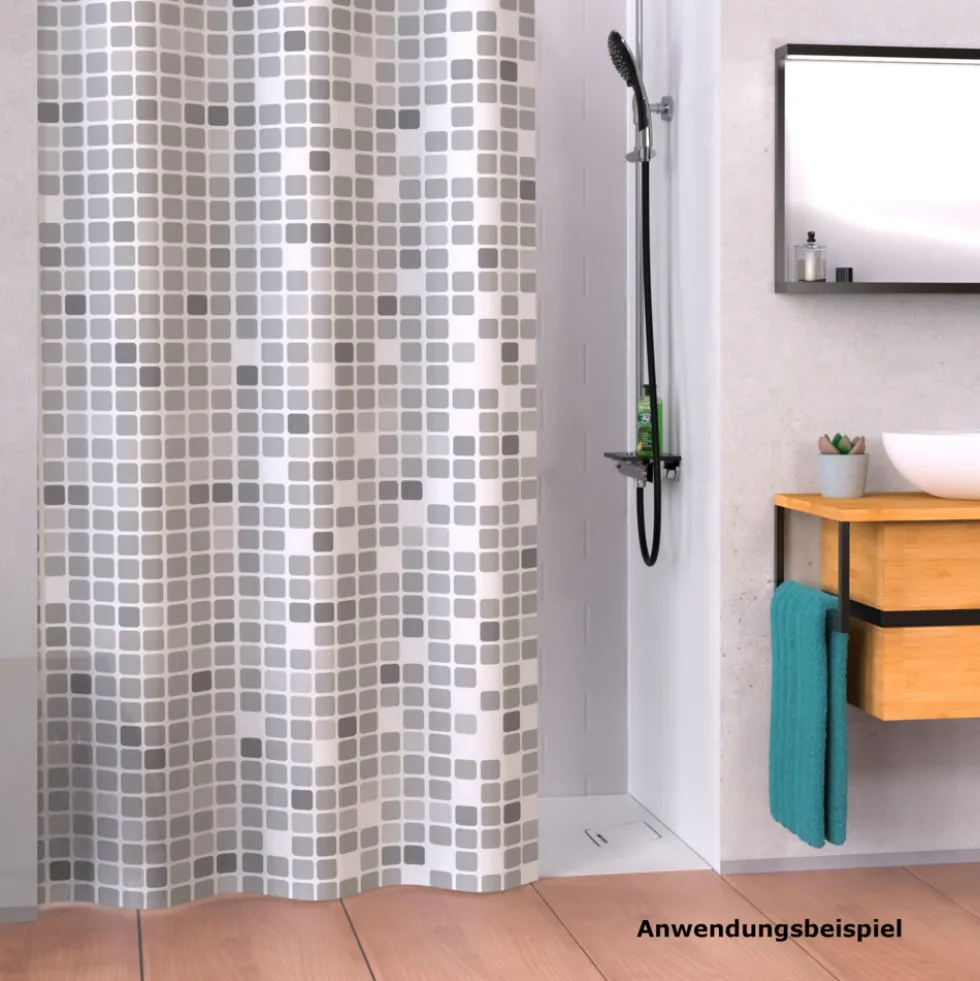 Duschvorhang Mosaik Grau