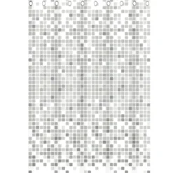 Duschvorhang Mosaik Grau