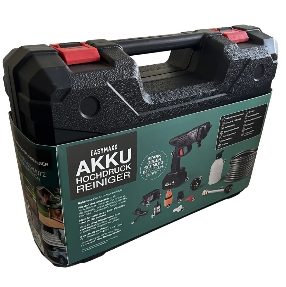 EASYmaxx Akku-Hochdruckreiniger 21V schwarz
