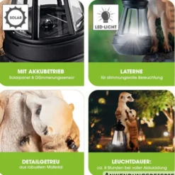 EASYmaxx LED-Solarleuchte Erdmännchen 30 cm