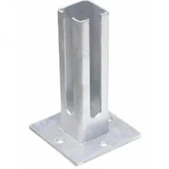 Eck-Fußplatte Typ Q 60x60 cm silbergrau feuerverzinkt