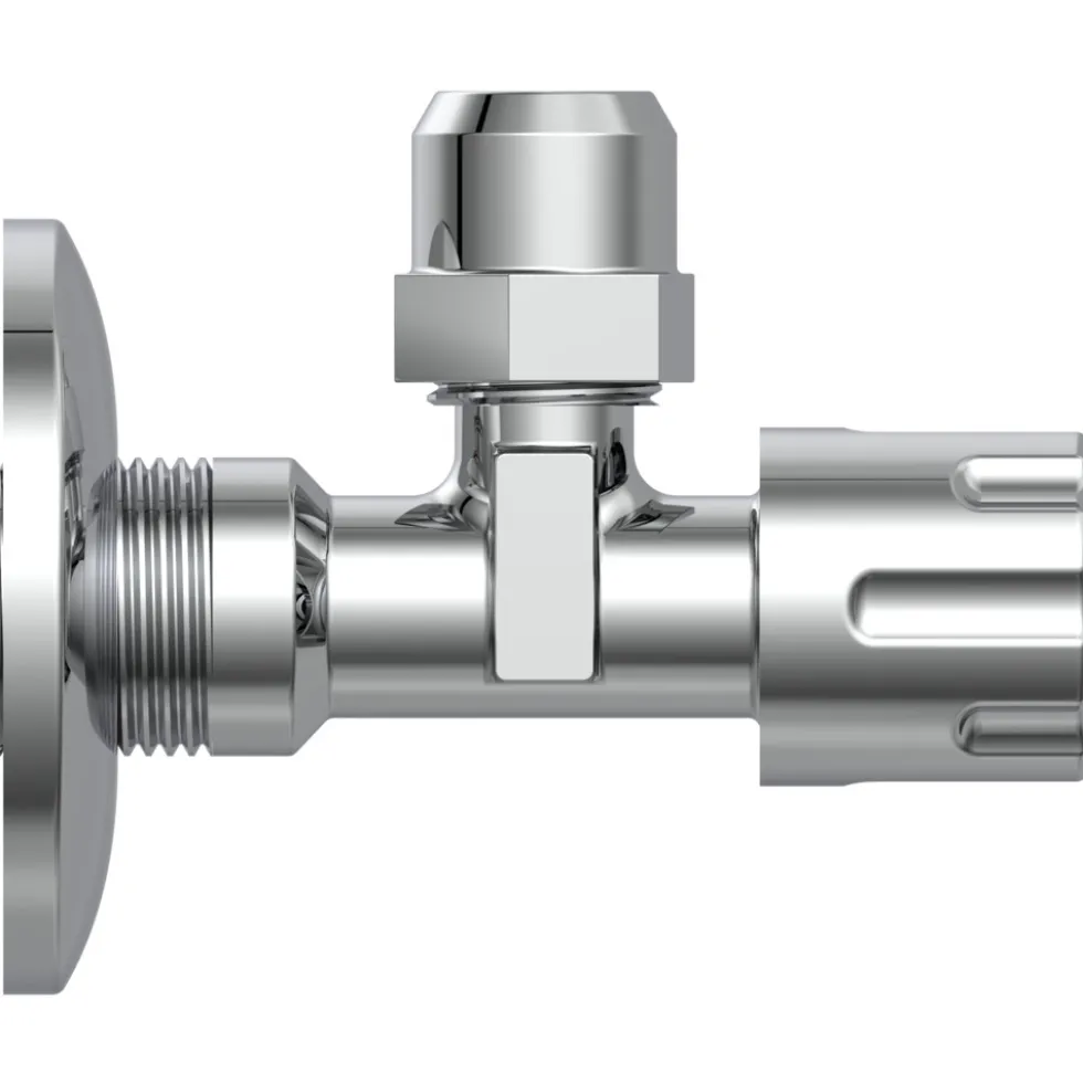 Eckregulierventil mit Schubrosette selbstdichtend 3/8"AG x 10 mm