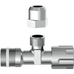 Eckregulierventil mit Schubrosette selbstdichtend 3/8"AG x 10 mm