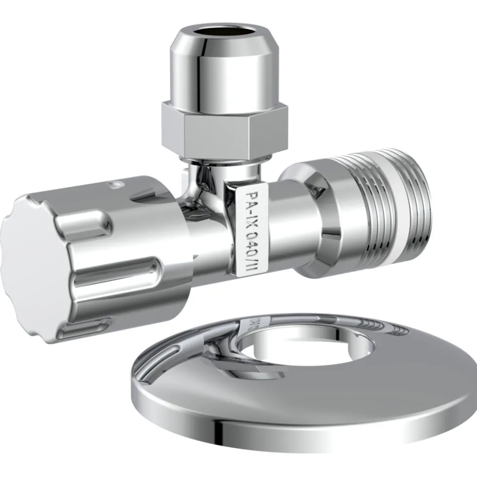 Eckregulierventil mit Schubrosette selbstdichtend 3/8"AG x 10 mm