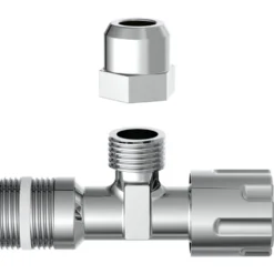 Eckregulierventil mit Schubrosette selbstdichtend 1/2"AG x 10 mm
