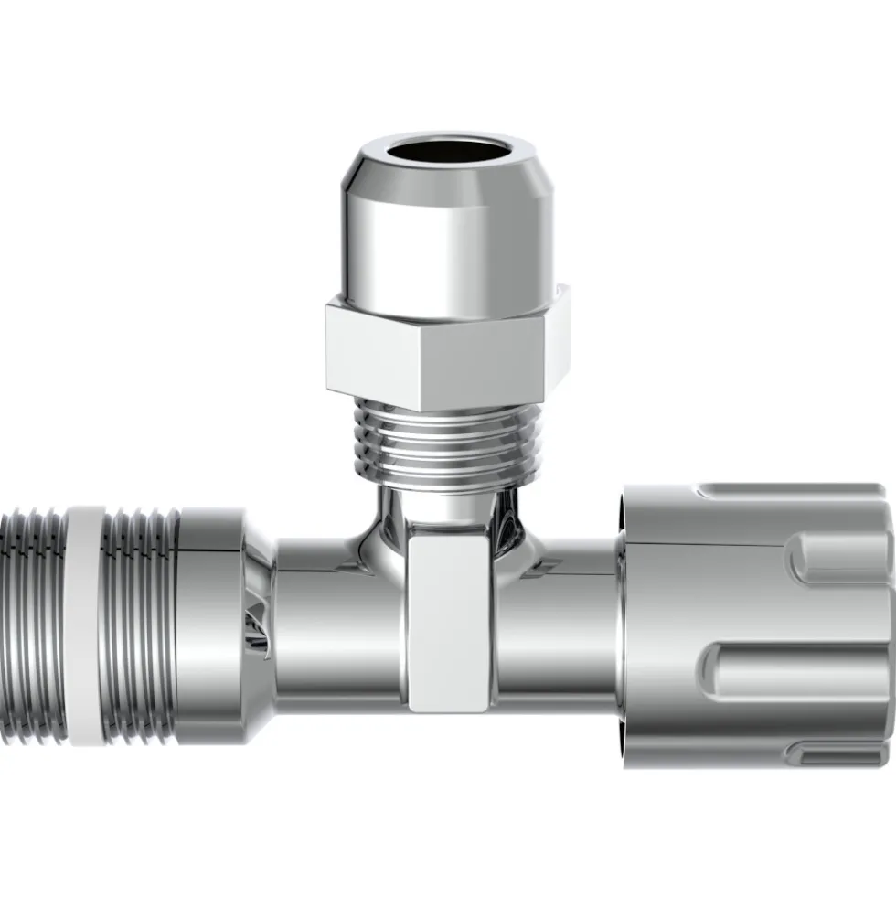 Eckregulierventil mit Schubrosette selbstdichtend 1/2"AG x 10 mm