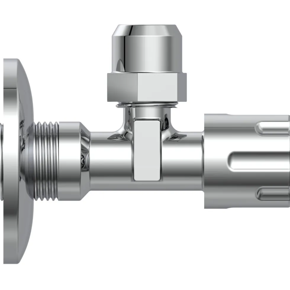 Eckregulierventil mit Schubrosette selbstdichtend 1/2"AG x 10 mm