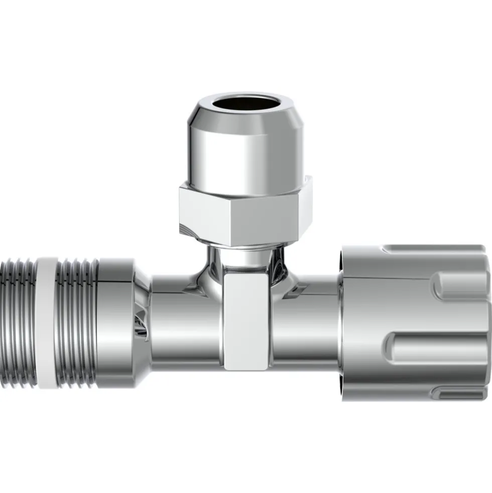 Eckregulierventil mit Schubrosette selbstdichtend 1/2"AG x 10 mm