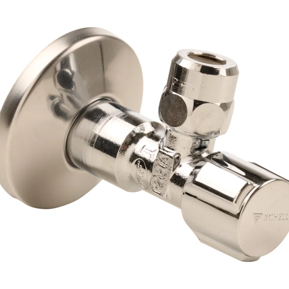 Eckregulierventil mit Verlängerung und Schubrosette 1/2"AG x 10 mm