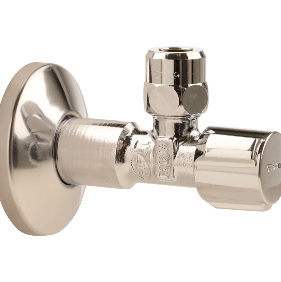 Eckregulierventil mit Verlängerung und Schubrosette 1/2"AG x 10 mm