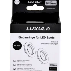 Einbaustrahler LUXULA Alu gebürstet für GU10 - MR16 Leuchtmittel im 2er Pack