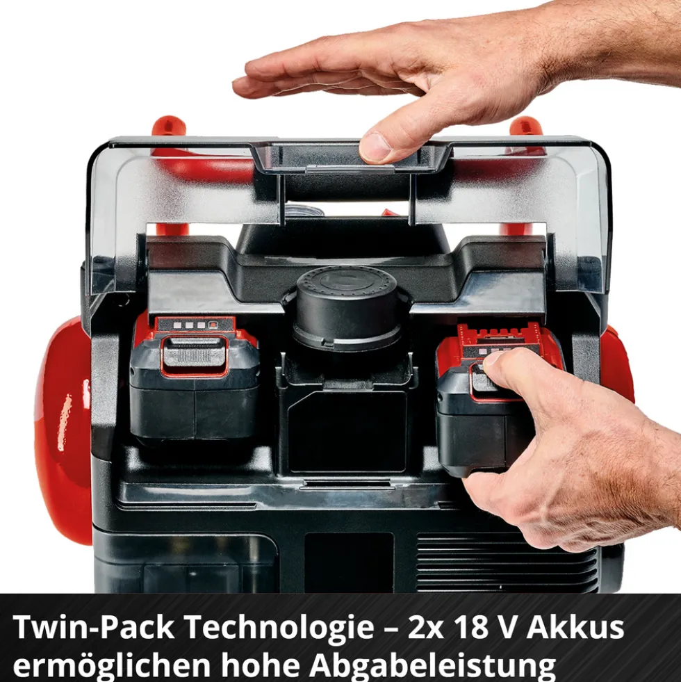 Einhell Akku-Kompressor TE-AC 36/6/8 Li OF Set-Solo mit 6-Liter-Tank und Zubehörset