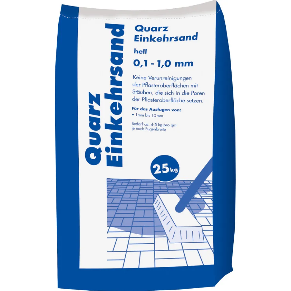 Einkehrsand 25 kg aus Quarz hell 0,1 – 1 mm