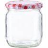 Einmachglas 435 ml mit kariertem Deckel
