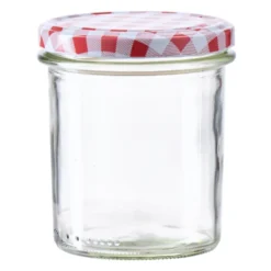 Einmachglas 350 ml mit kariertem Deckel