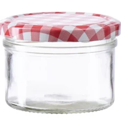 Einmachglas 230 ml mit kariertem Deckel