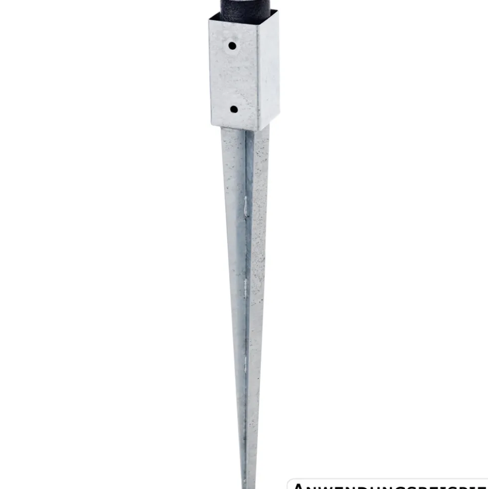 Einschlagbodenhülse 71x71x750mm Stahl feuerverzinkt