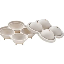 Eiswürfelform Silikon 4 Würfel à ca. 6cm rund Grau