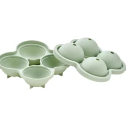 Eiswürfelform Silikon 4 Würfel à ca. 6cm rund Grün