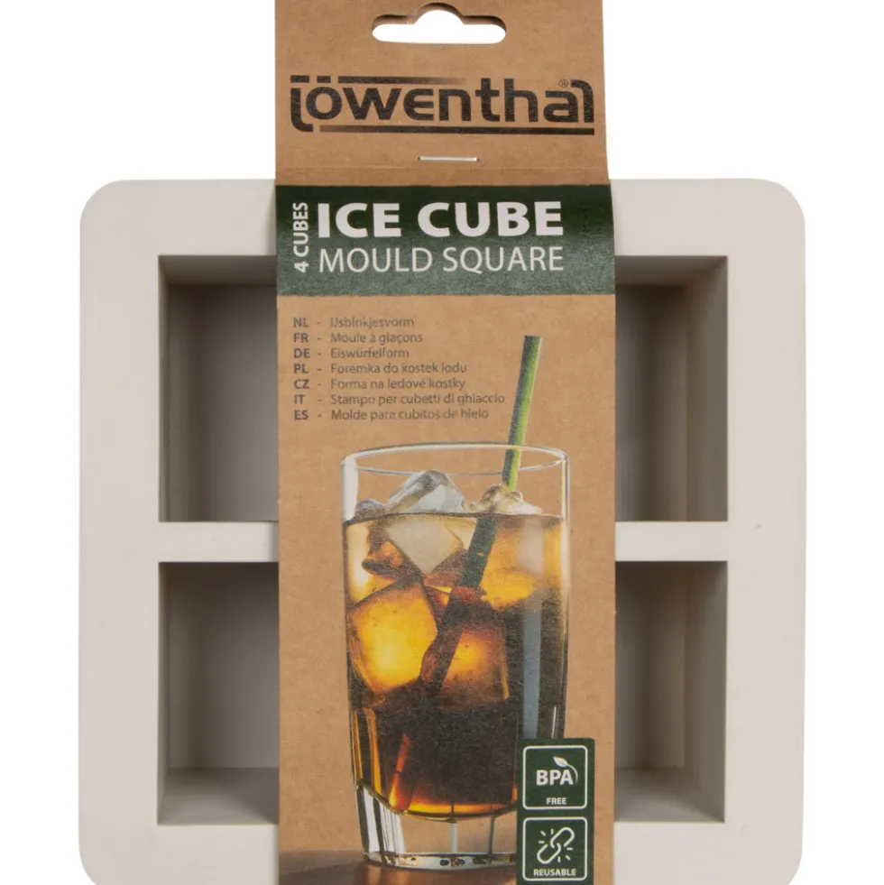Eiswürfelform Silikon 4 Würfel Grau