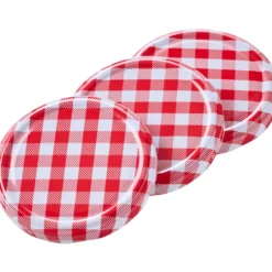 Ersatzdeckel für Sturzgläser 3 Stück rot weiß