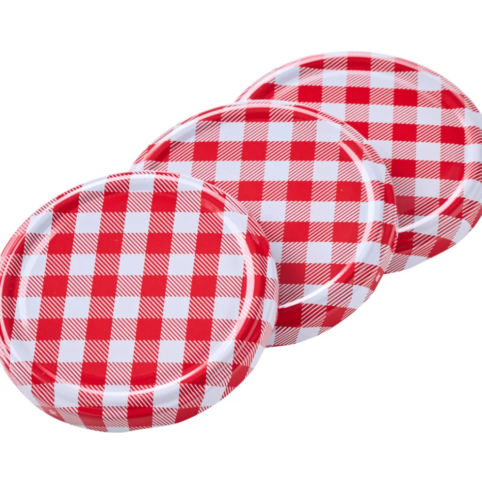 Ersatzdeckel für Sturzgläser 3 Stück rot weiß
