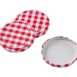 Ersatzdeckel für Sturzgläser 3 Stück rot weiß