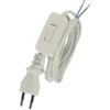 Euro-Zuleitung mit Schnurschalter max. 500 W, 2 m weiß