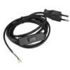 Euro-Zuleitung mit Schnurschalter max. 500 W, 2 m schwarz